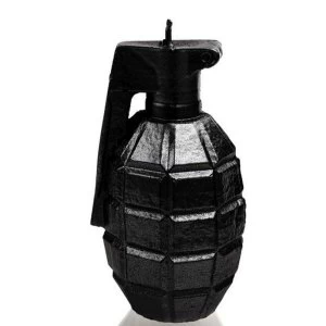 Image of Black Metallic Small Grenade Candle