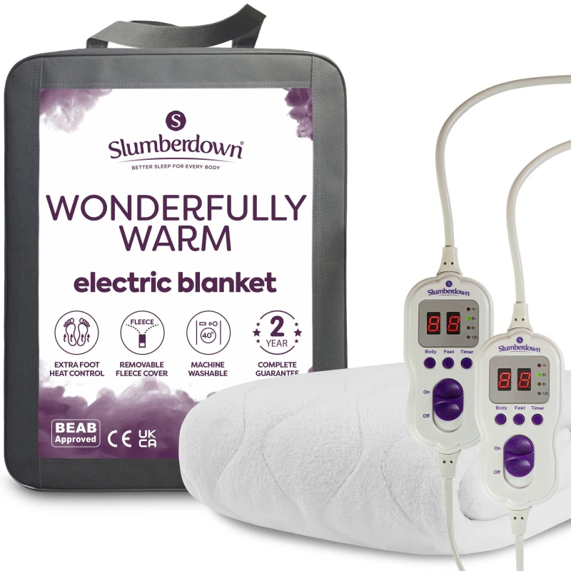 Image of Slumberdown Slumberdown Wonderfully Warm Electric Blanket in White Size: King White King Unisex 5012924063264