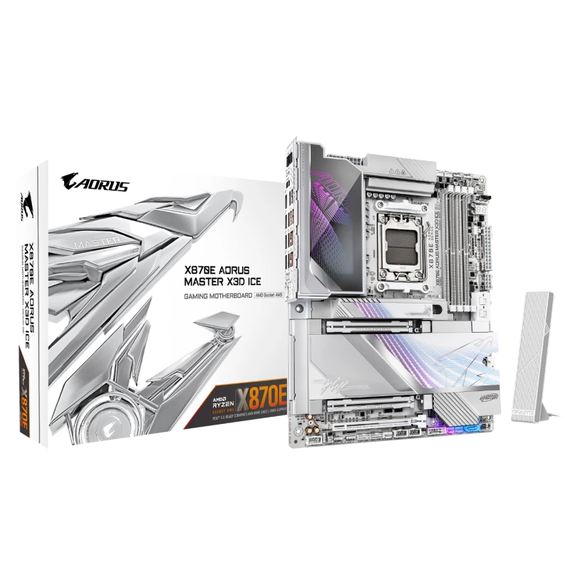 Image of Gigabyte X870E AORUS MASTER X3D ICE AMD Ryzen AM5 ATX DDR5 PCIe 5.0 WIFI7 Motherboard