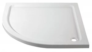 Image of Wickes Quadrant 45mm White Cast Stone Shower Tray - 800mm