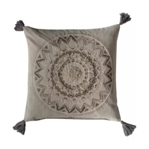 Image of Crossland Grove Fortaleza Tassel Cushion Natural 50 X 50Cm