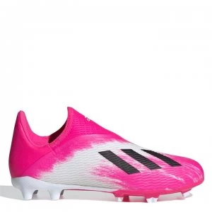 Image of adidas X 19.3 Laceless Junior FG Football Boots - White/ShockPink