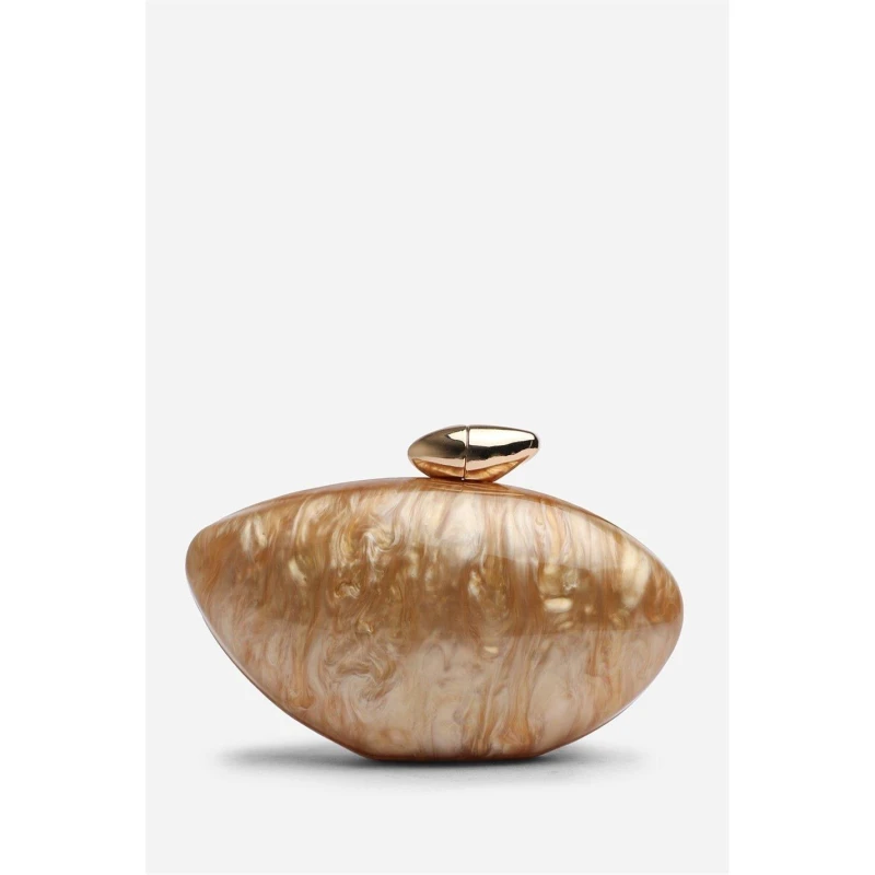 Image of Wheres That From Wheres Marble Acrylic Clutch Gold female One Size