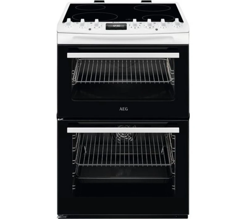 Image of AEG 6000 SteamBake CCX6740ACW 60cm Electric Cooker with Ceramic Hob - White - A Rated