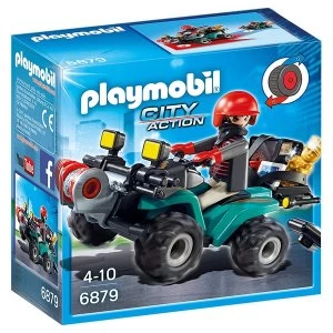 Image of Playmobil City Action Robber's Quad with Loot with Pullback Motor