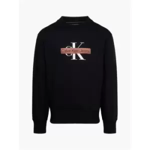 Image of Calvin Klein Jeans Monologo Stencil Crew Neck - Black