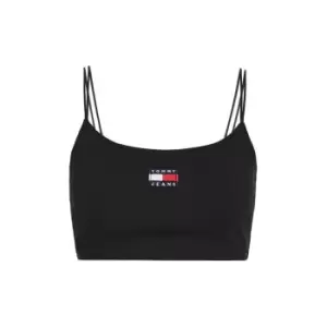 Image of Tommy Jeans Tjw Crop Rib Badge Double Strap - Black