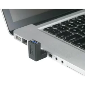 Image of USB 3.0 adapter plug A to socket A, 90° front angled adapter