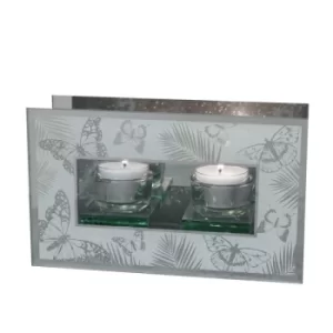 Image of Glass Butterfly Double Tealight Holder