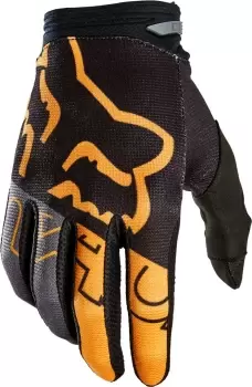 Image of FOX 180 Skew Youth Motocross Gloves, black-gold, Size S, black-gold, Size S