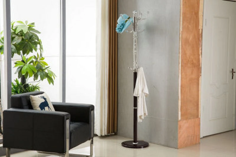 Image of Modernique Modernique Sheer Metal and transparent Tube 185cm High Coat Rack with Heavy Sturdy 38cm Base. in Brown Brown One Size Unisex 467380262403