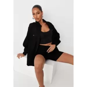 Image of Missguided Boyfriend Fit Oversized Denim Shirt - Black