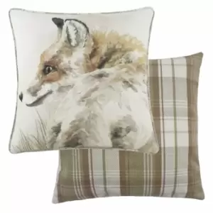 Image of Watercolour Fox Cushion Multicolour