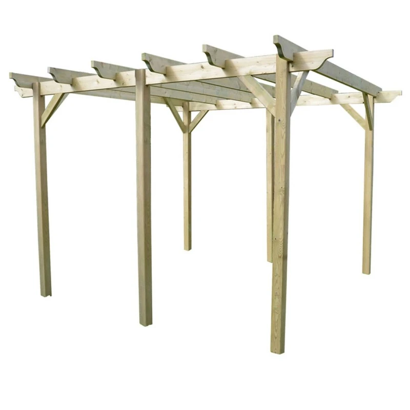 Image of Rutland County Garden Furniture Ltd Garden Pergola 6 Post - L480 x W480 x H270cm - Light Green Light Green Unisex