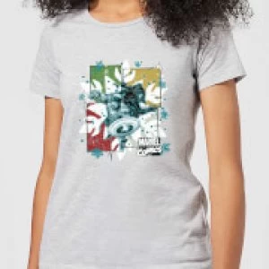 Image of Marvel Black Widow Captain America Womens Christmas T-Shirt - Grey - S