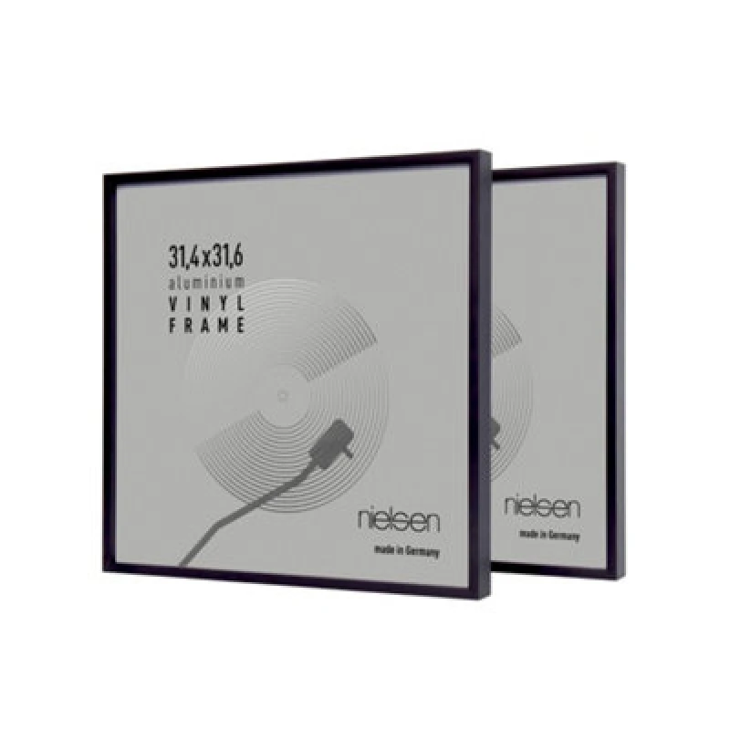 Image of Nielsen Set of 2 Vinyl 12" LP Record Display Frames, Aluminium, 32x33cm Jet Black