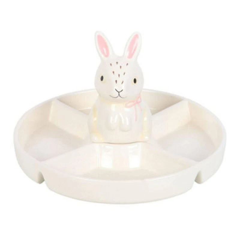 Image of Something Different Something Different Chip & Dip Bunny Snack Dish in White White One Size Unisex 5063693881283