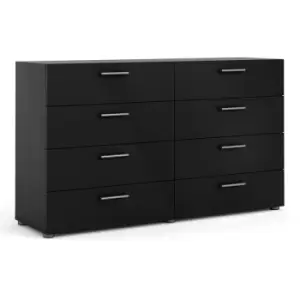 Image of Pepe Wide Chest of 8 Drawers (4+4) in Black - Black