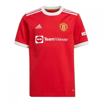Image of adidas Manchester United Home Shirt 2021 2022 Junior - Red