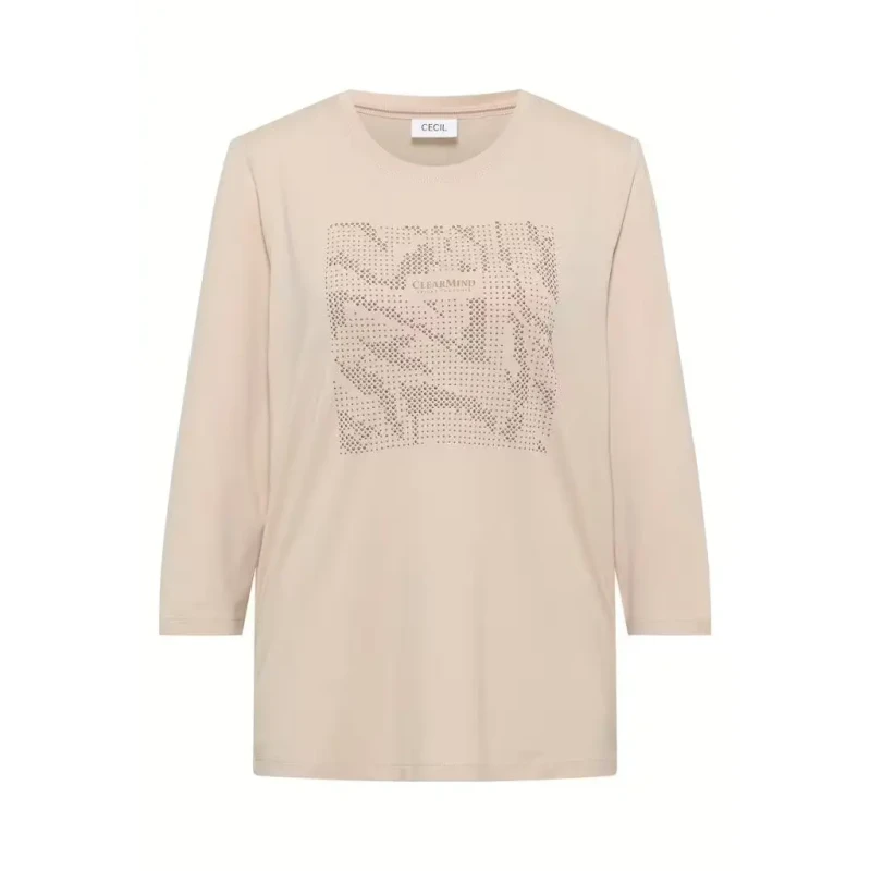 Image of cecil Womens long sleeve T-Shirt Cecil Clear Mind FP Beige Female XL
