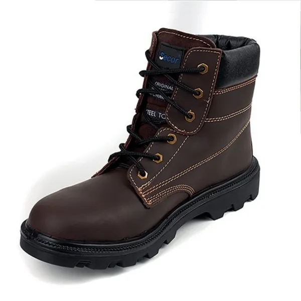Image of Secor Beeswift Sherpa Dual Density 6" S3 Lace Up Water Resistant Boots 1 Pair Brown 10.5 SBBR10.5