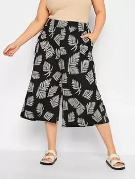 Image of Yours Leaf Midaxi Culotte, Black, Size 18, Women