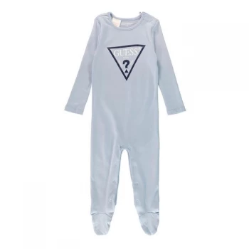 Image of Guess Triangle Logo All In One Feet Baby - Frosted Blue