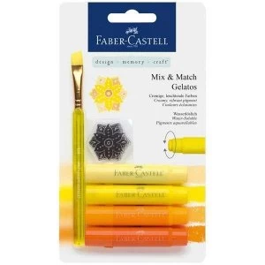 Image of Faber Castell Gelatos Water-soluble Crayon Set Yellow Set of 6