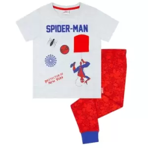 Image of Spider-Man Boys Pyjama Set (2-3 Years) (Grey/Red)