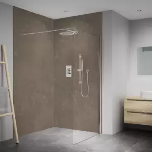 Image of Splashwall Elite Matt Mocha Marble Effect Post-Formed 2 Sided Shower Wall Panel Kit (L)2420mm (W)1200mm (T)11mm