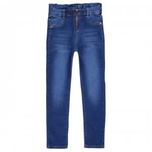 Image of Firetrap Hight Waisted Zip Jeans Junior Girls - Bright Blue