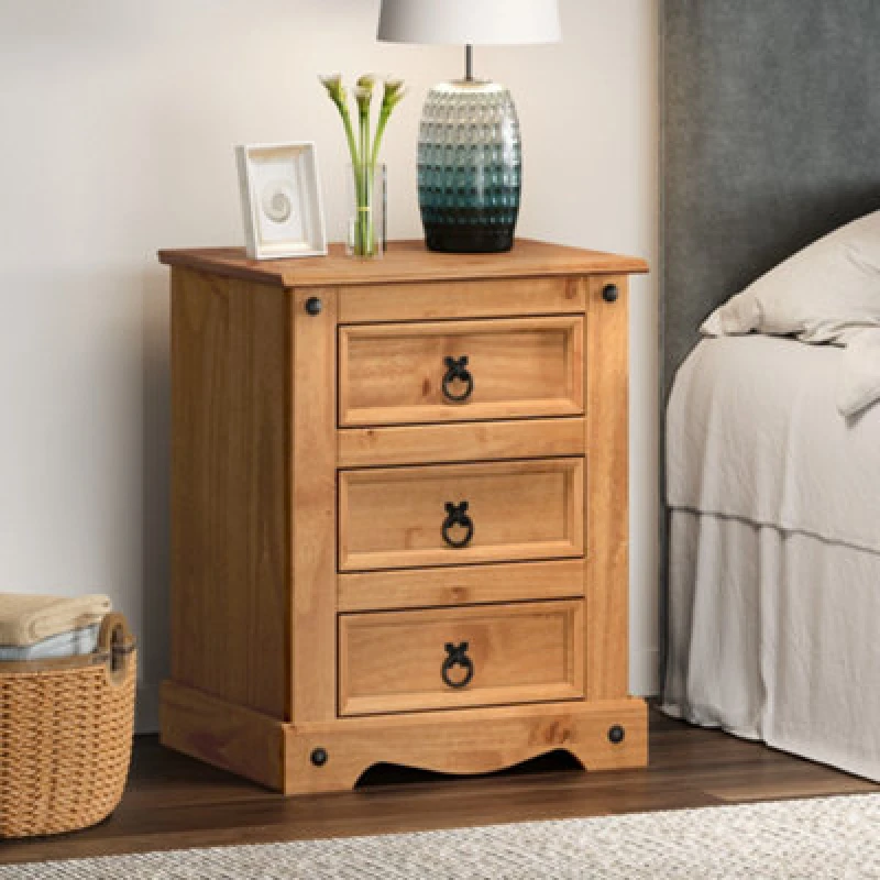 Image of MERCERS FURNITURE Corona 3 Drawer Bedside 5060335861535