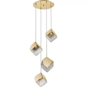 Image of Schuller Lighting - Schuller Priscila Cluster Pendant Ceiling Light 4 Light Golden, Textured G9