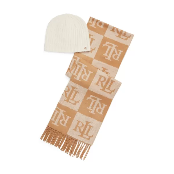 Image of Jacquard Logo Scarf/Beanie Set