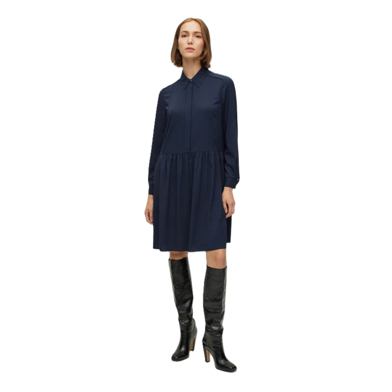 Image of Boss Womens Divenala Wrap Dress Dark Blue female 4 (XXS)