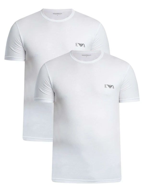 Image of Emporio Armani 2 Pack Lounge Crew Neck T-Shirt White XL