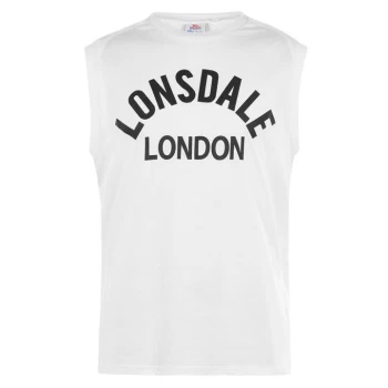 Image of Lonsdale Box Tank Vest Mens - White