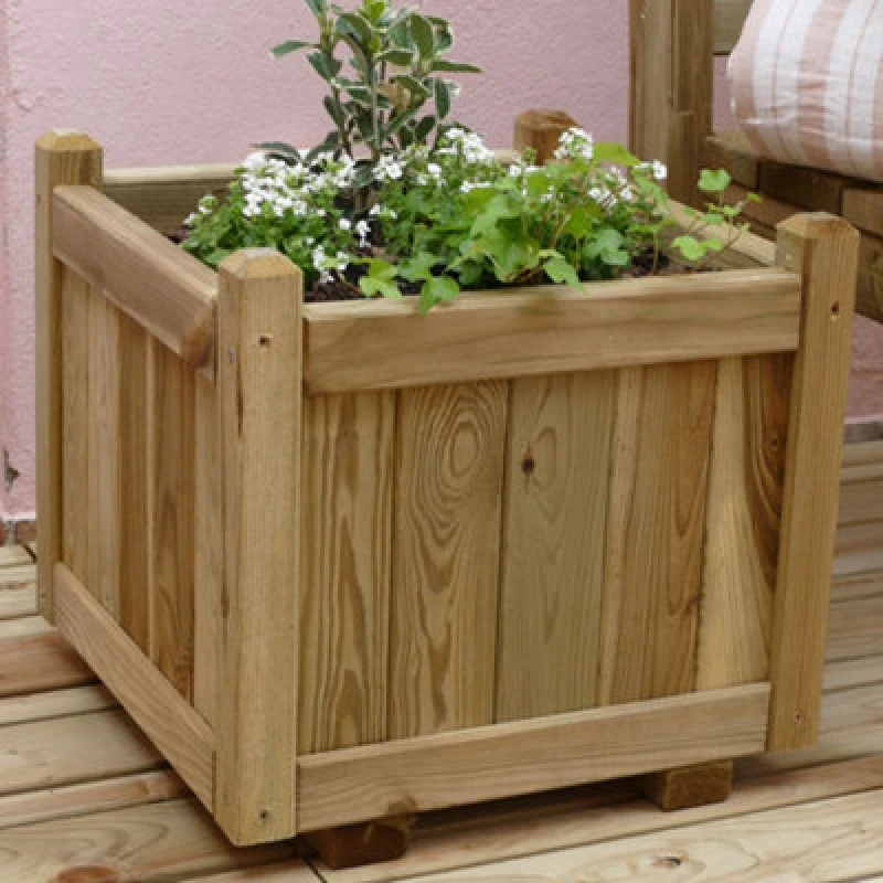 Image of Cerland Vendome Outdoor Square Wooden Planter 46Cm