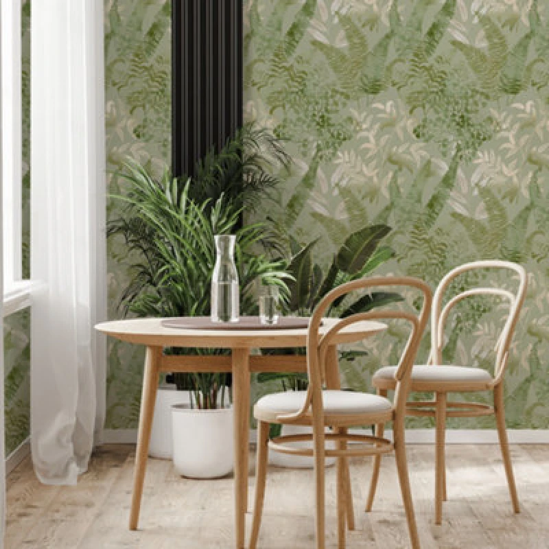 Image of Superfresco Easy Superfresco Easy Temptation Leaves Wallpaper in Light Green Size: 10000mm_x_520mm Light Green 10000mm_x_520mm Unisex 5011583666281