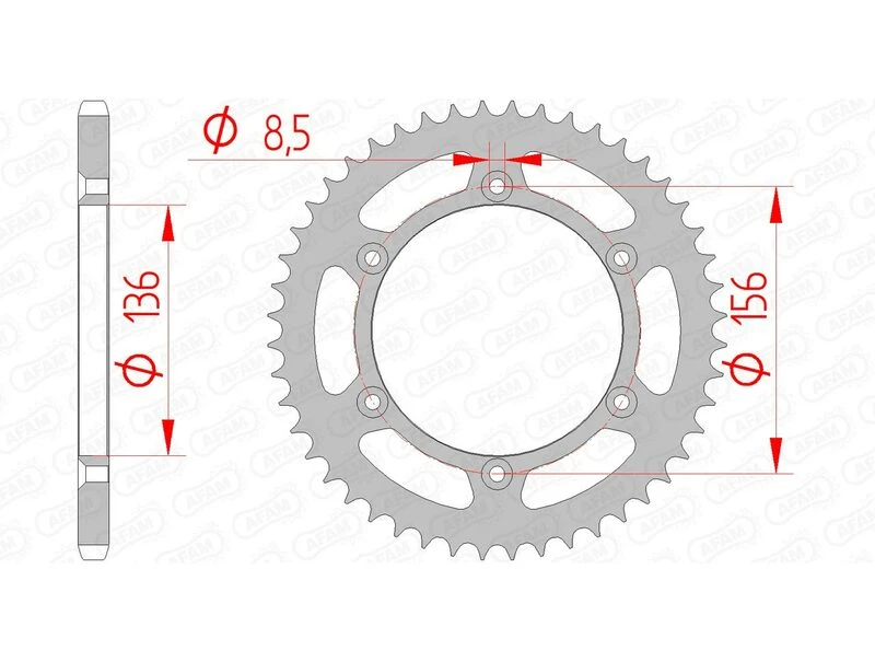 Image of AFAM Steel Standard Rear Sprocket 14206 - 520