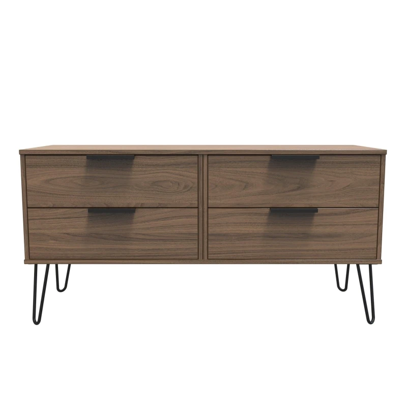 Image of Ready Assembled 2 U Fuji 4 Drawer Bed Box (Ready Assembled) in Walnut Walnut Unisex