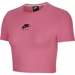 Image of Nike Air Womens Short-Sleeve Crop Top - Pink
