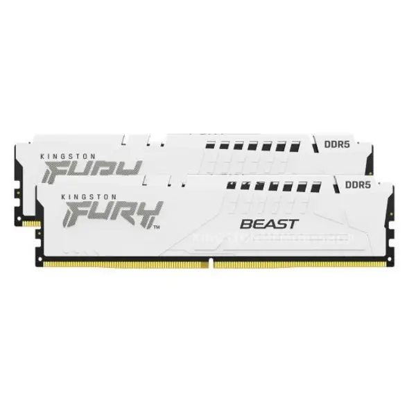 Image of Kingston Fury Beast 32GB (2x16GB) 5200 MT/s CL36 DDR5 Memory - White - KF552C36BWEK2-32
