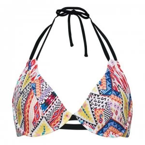 Image of Figleaves Underwired Non Pad Halter Bikini Top - TAPA RED