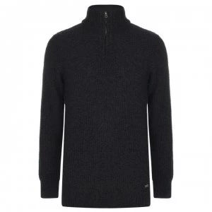 Image of SoulCal quarter Zip Knit Jumper Mens - Grey Marl