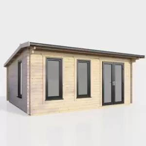 Image of Power 18' x 12' Apex Log Cabin - Right Hand Doors
