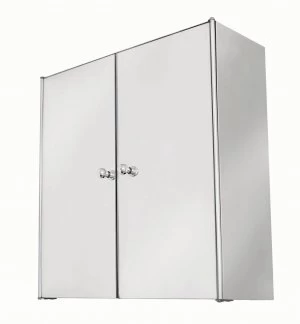 Image of Wickes Double Mirror Bathroom Cabinet - Stainless Steel 440mm