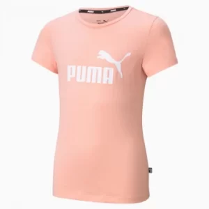 Image of PUMA Essentials Logo Youth T-Shirt, Apricot Blush, size 15-16 Youth, Clothing