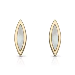 Image of JG Signature 9ct Gold Mother of Pearl Navette Stud Earrings