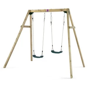 Image of Plum Wooden Double Swing Set